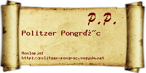 Politzer Pongrác névjegykártya